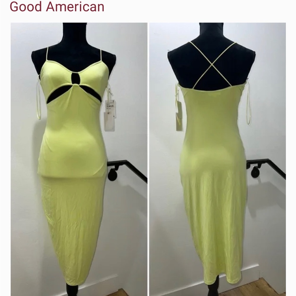 Good American Key Lime cutout dress